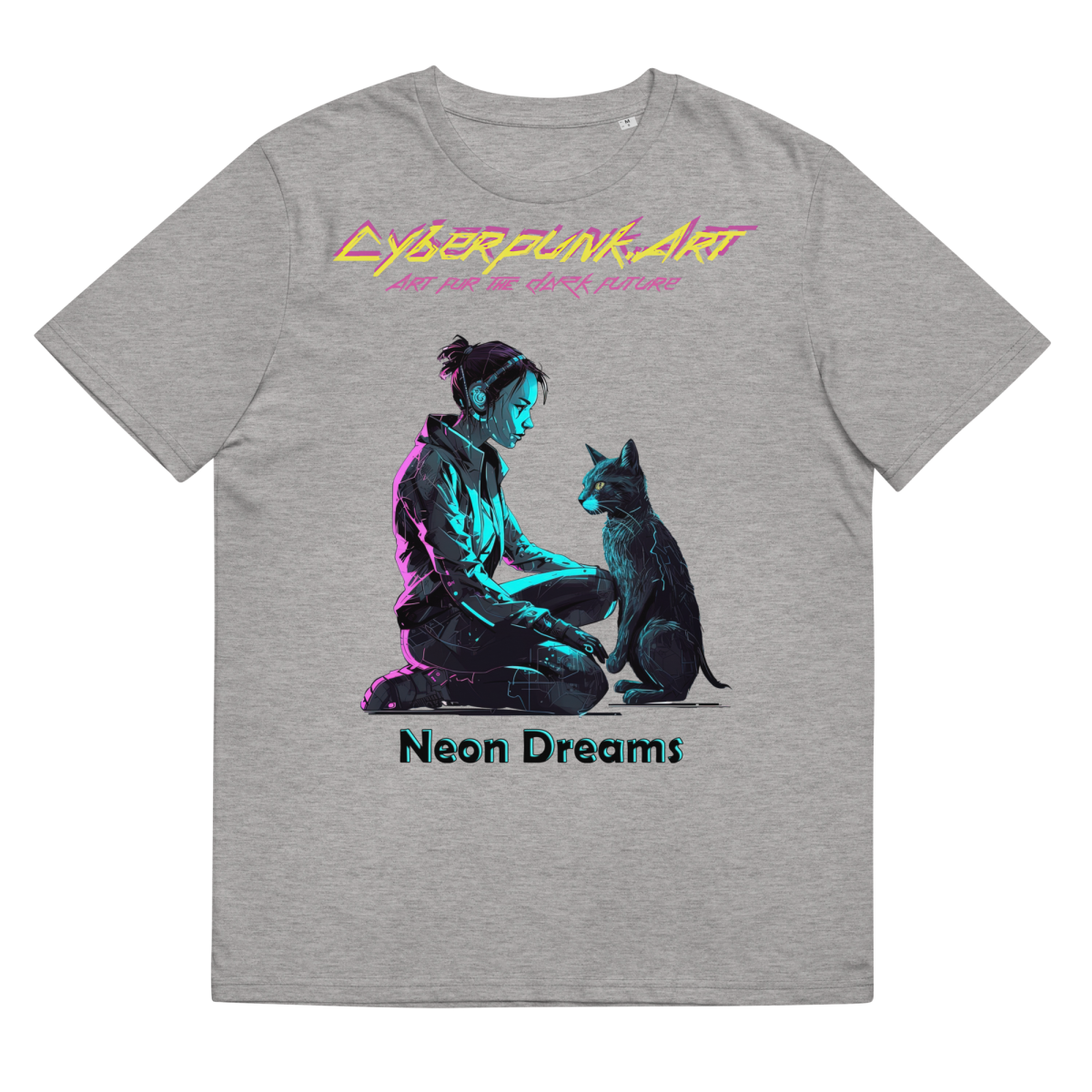 Neon dreams - Cyan - Unisex organic cotton t-shirt - Image 5