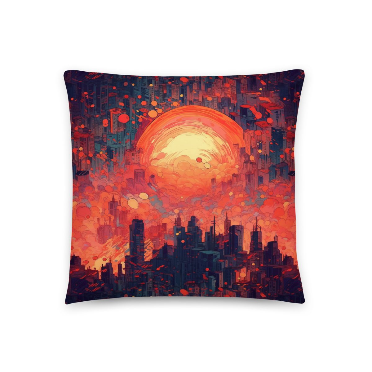 Fiery Dawn - Red/Black - Smooth Pillow