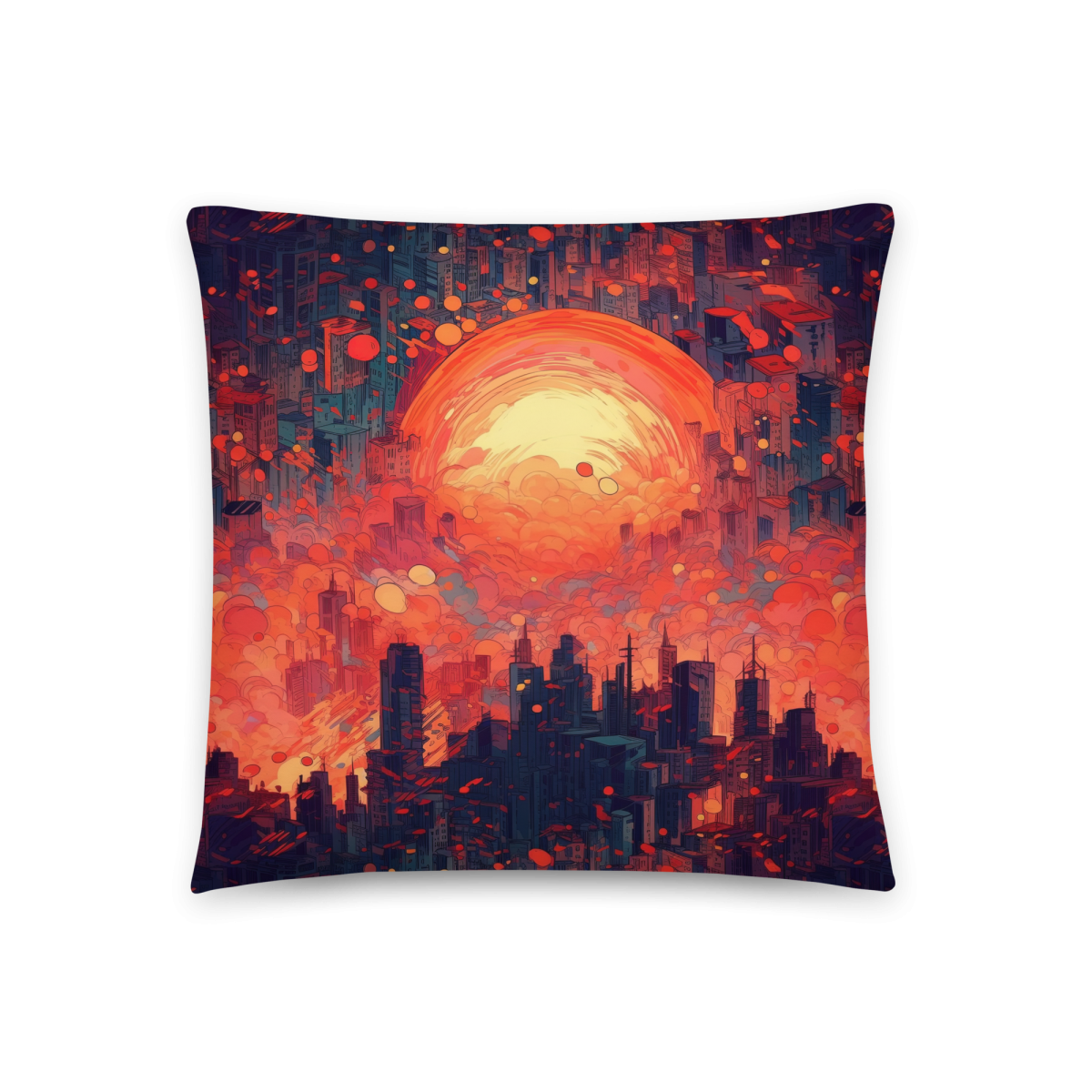 Fiery Dawn - Red/Black - Smooth Pillow - Image 4