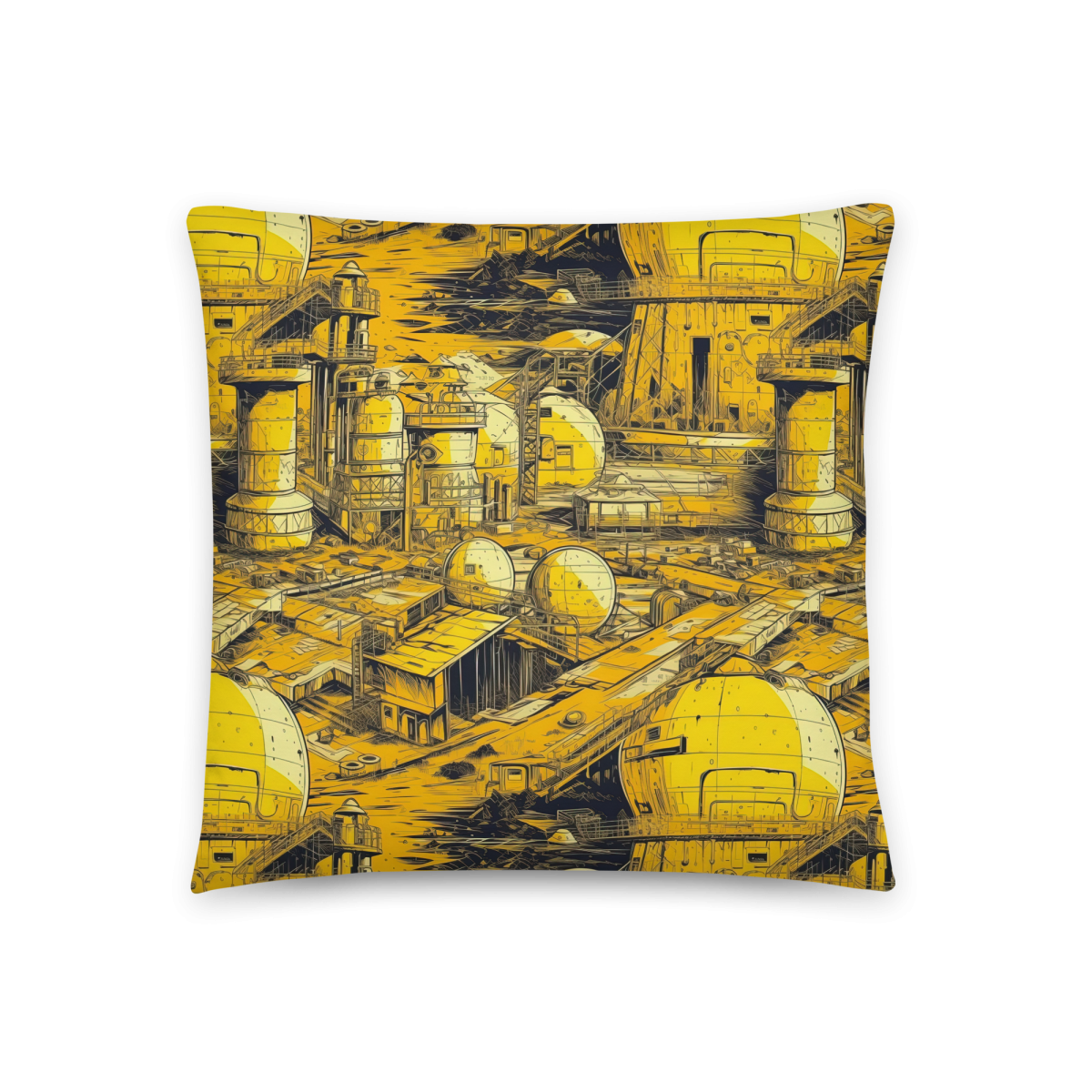 Moon Base - Yellow - Smooth Pillow - Image 6