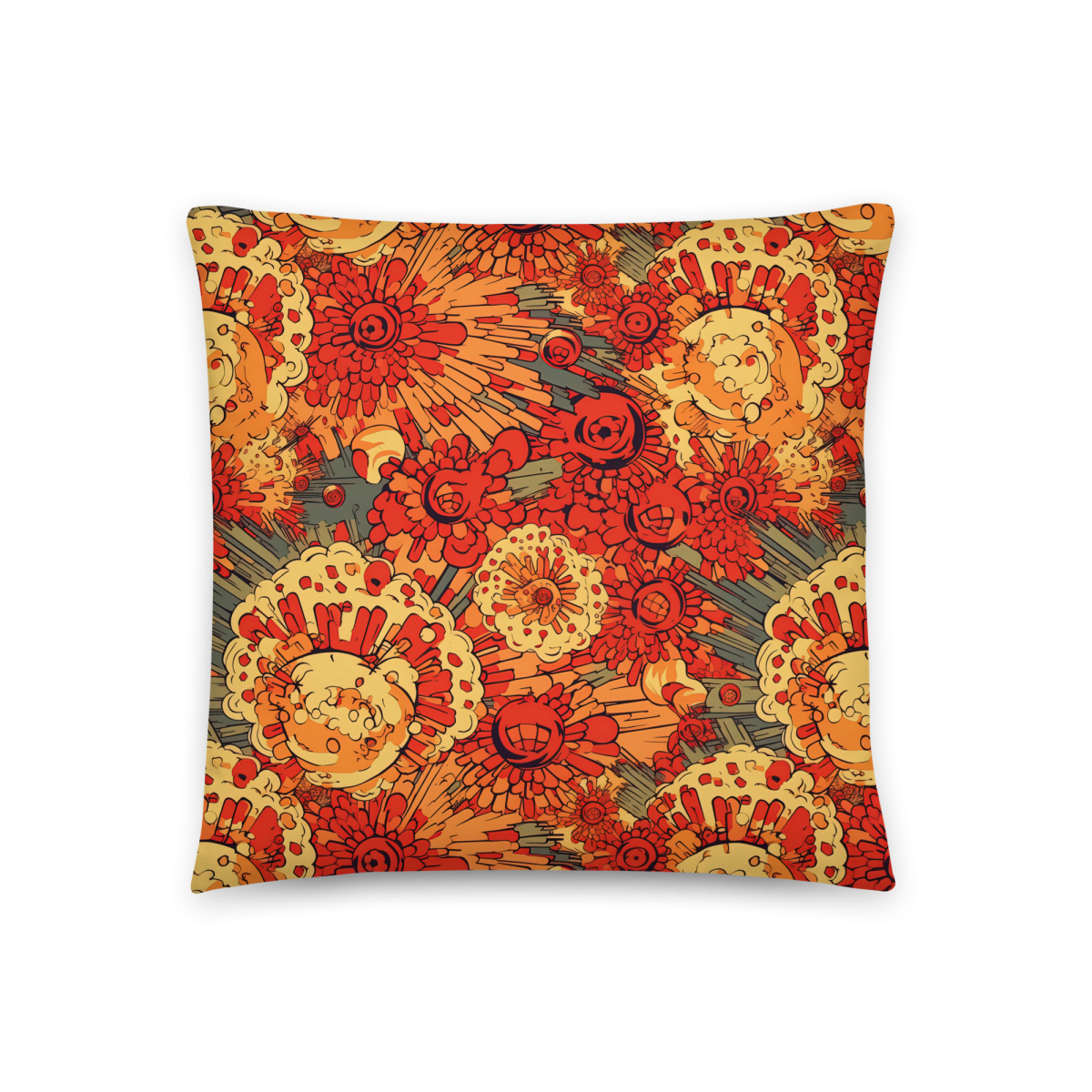 Fiery Fusion - Orange - Smooth Pillow - Image 3