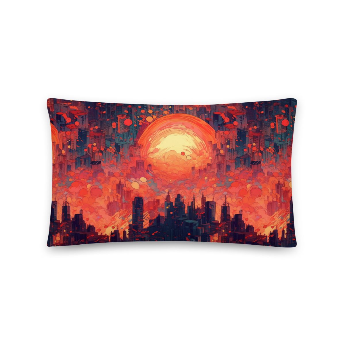 Fiery Dawn - Red/Black - Smooth Pillow - Image 2