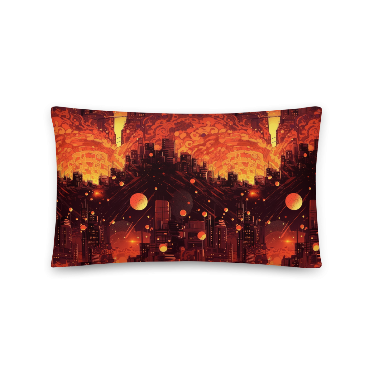 Spiral Flame - Orange/Black - Smooth Pillow - Image 7
