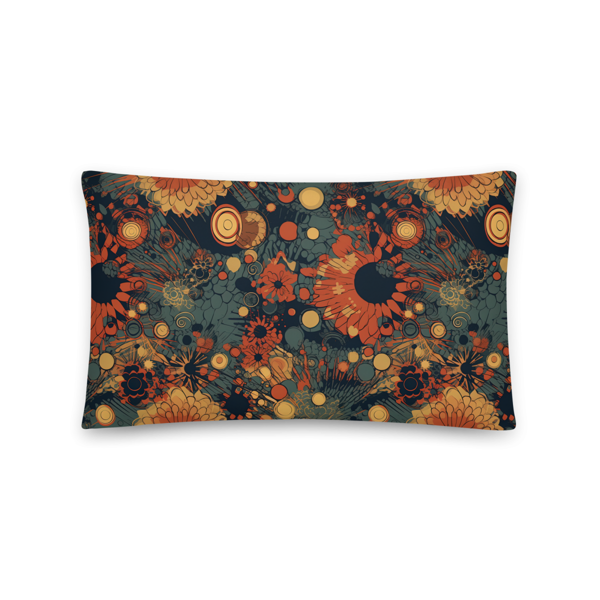 Trampled Flowers - Green/Blue - Smooth Pillow - Image 5