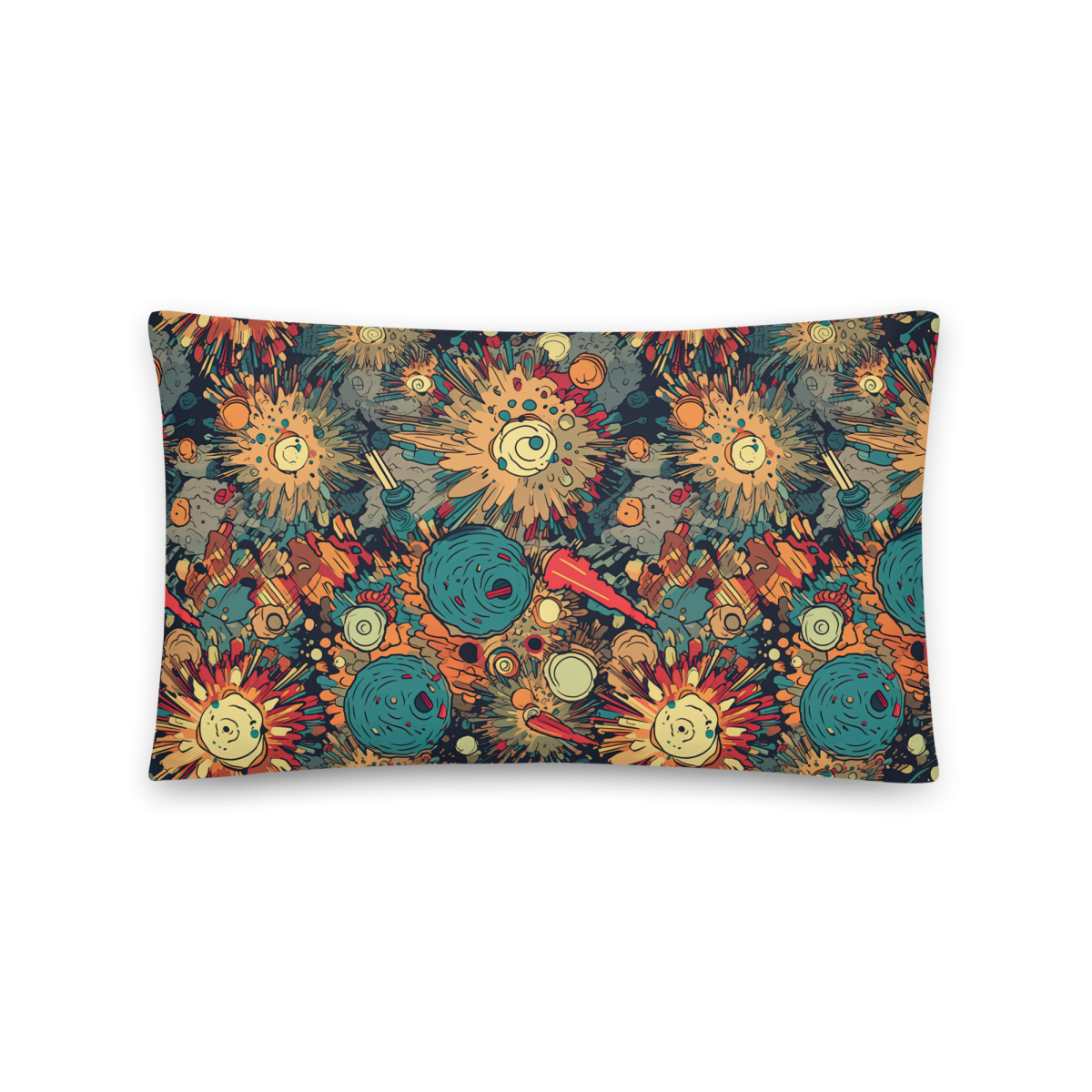 Flaming Fission - Blue/Yellow - Smooth Pillow - Image 4