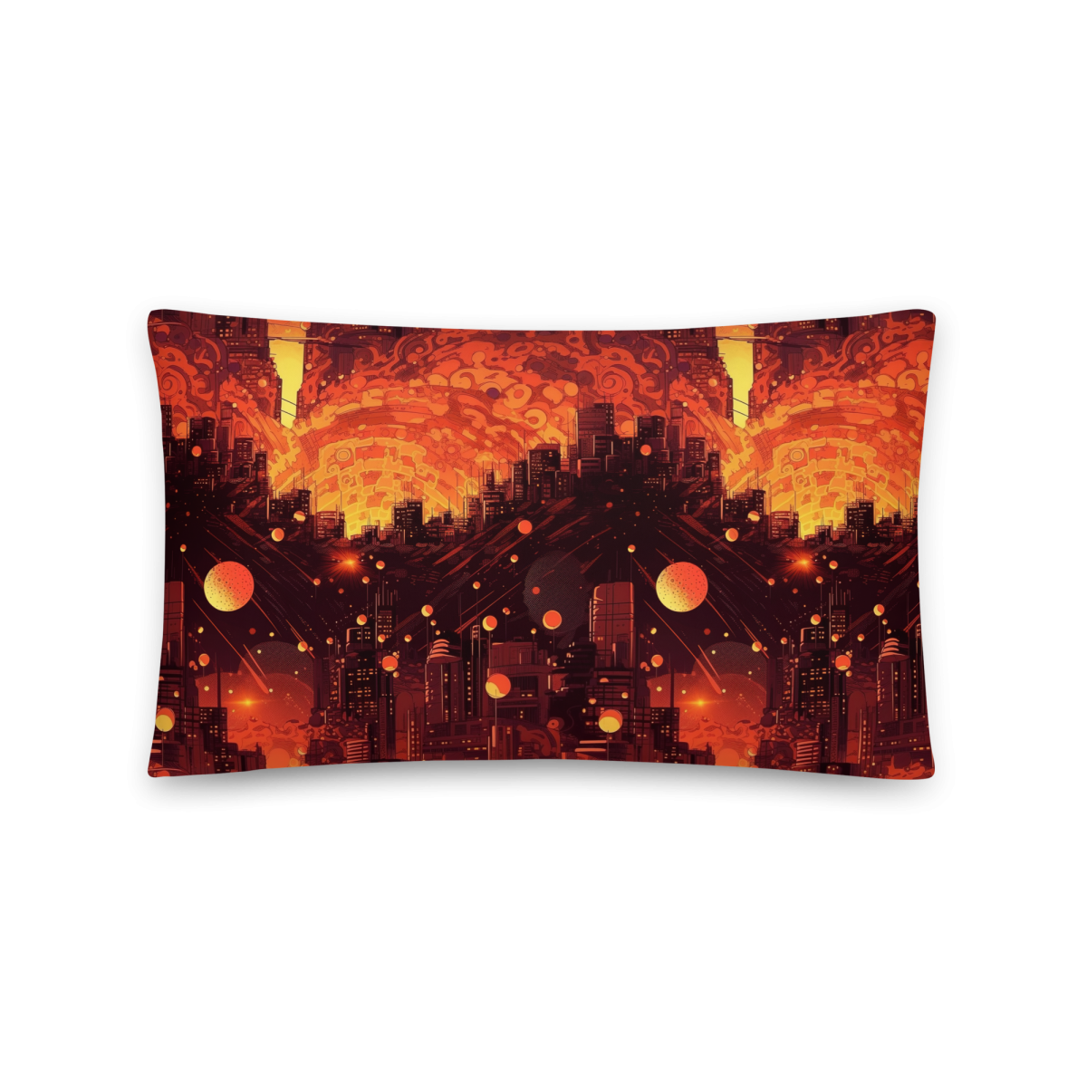 Spiral Flame - Orange/Black - Smooth Pillow - Image 6