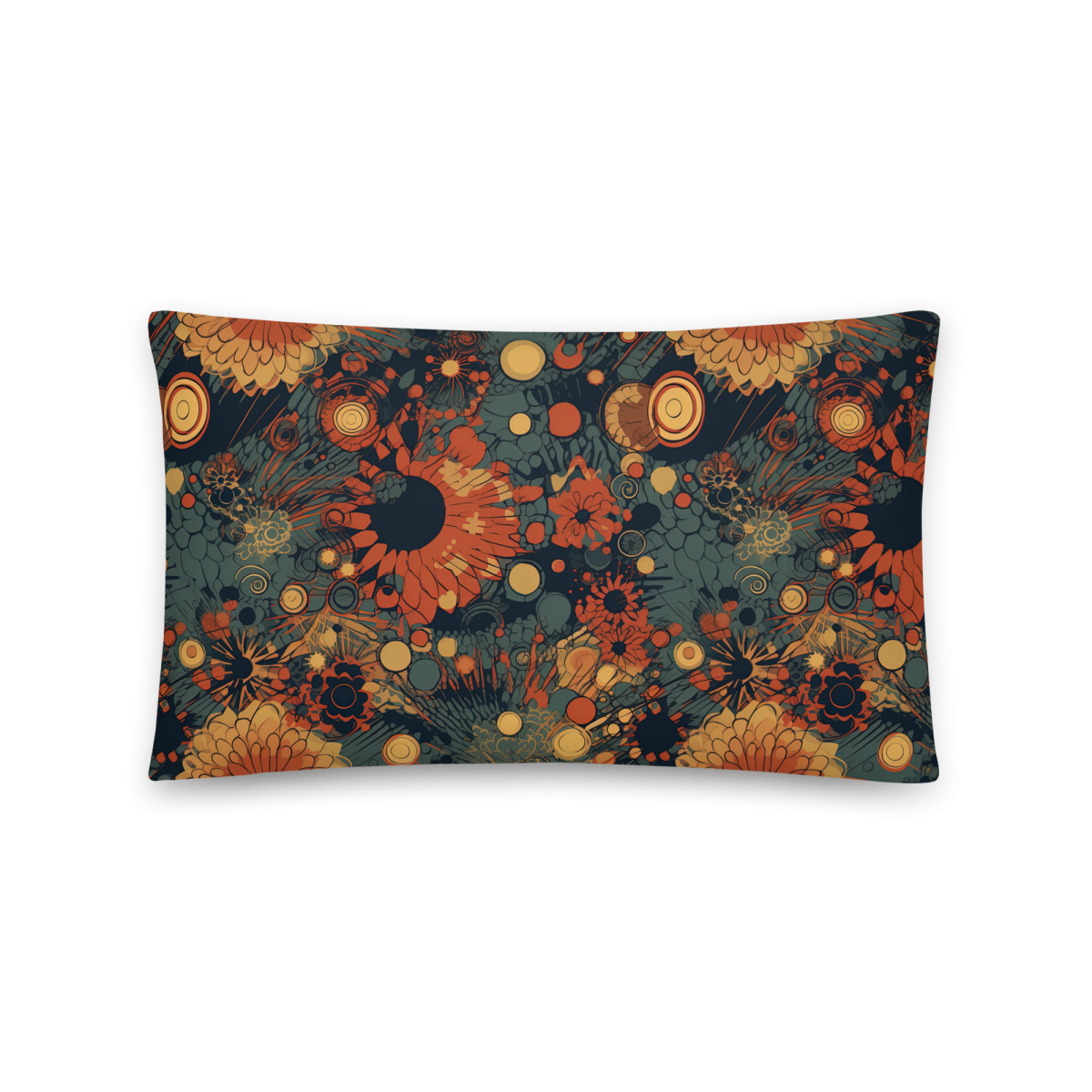 Trampled Flowers - Green/Blue - Smooth Pillow - Image 4