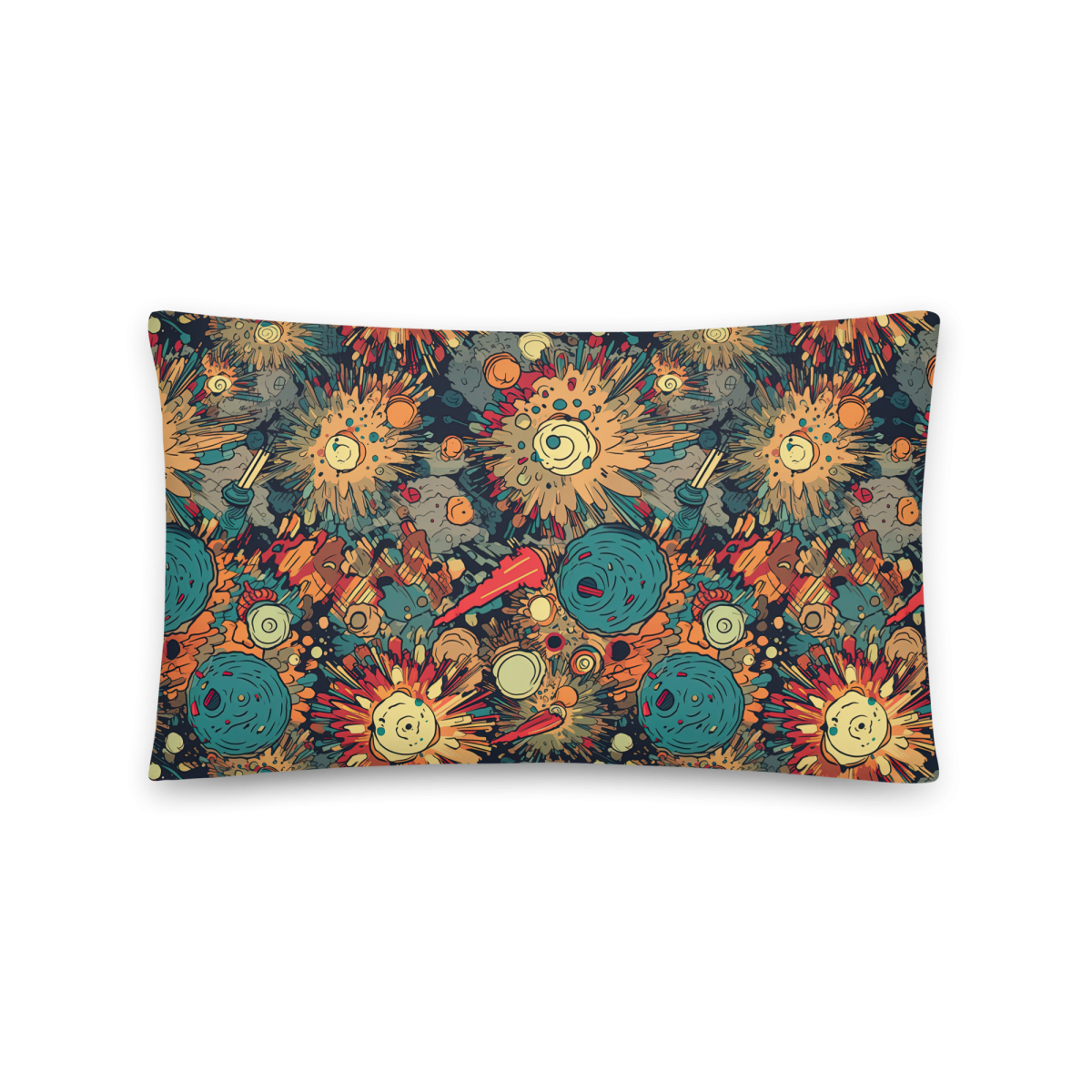 Flaming Fission - Blue/Yellow - Smooth Pillow - Image 3