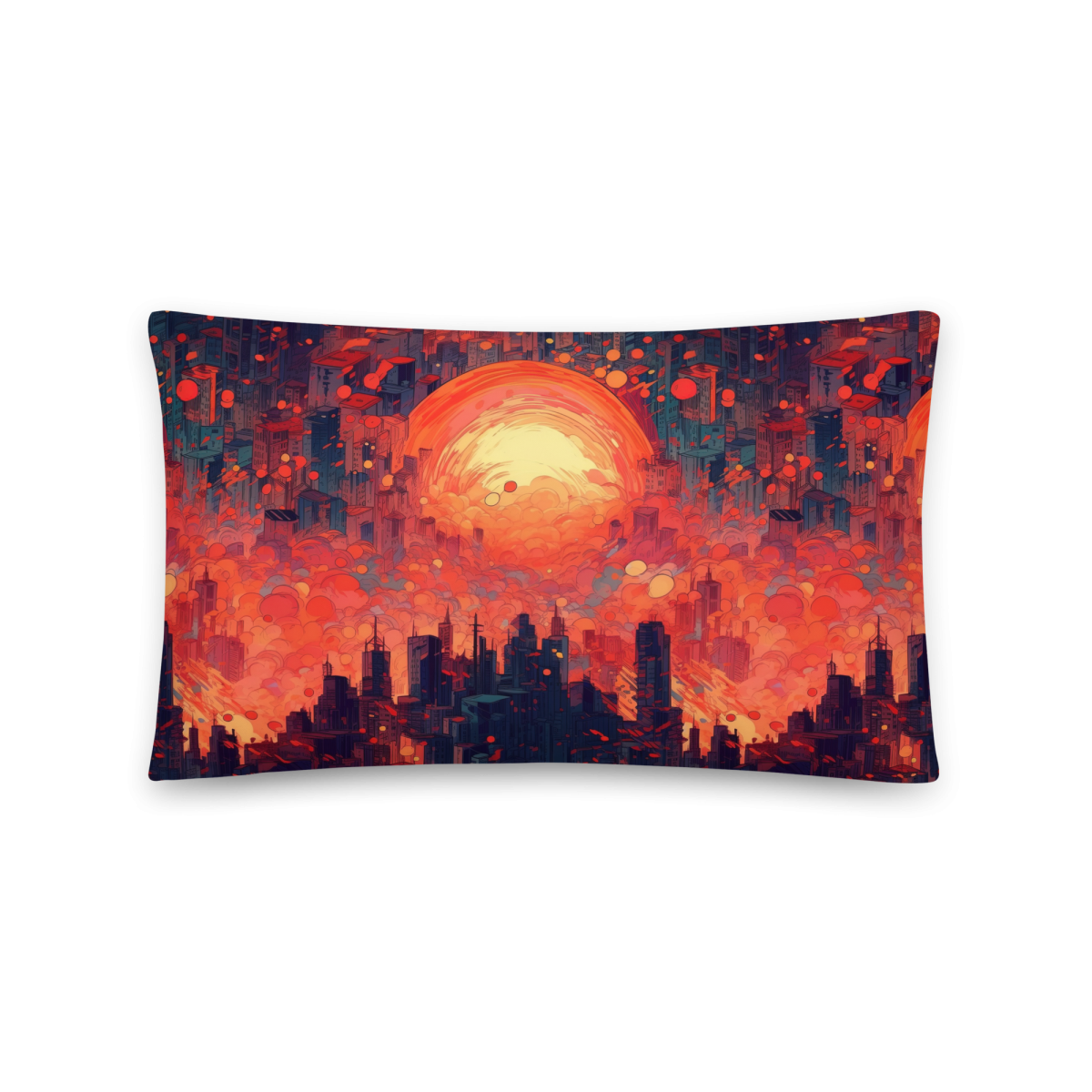 Fiery Dawn - Red/Black - Smooth Pillow - Image 9
