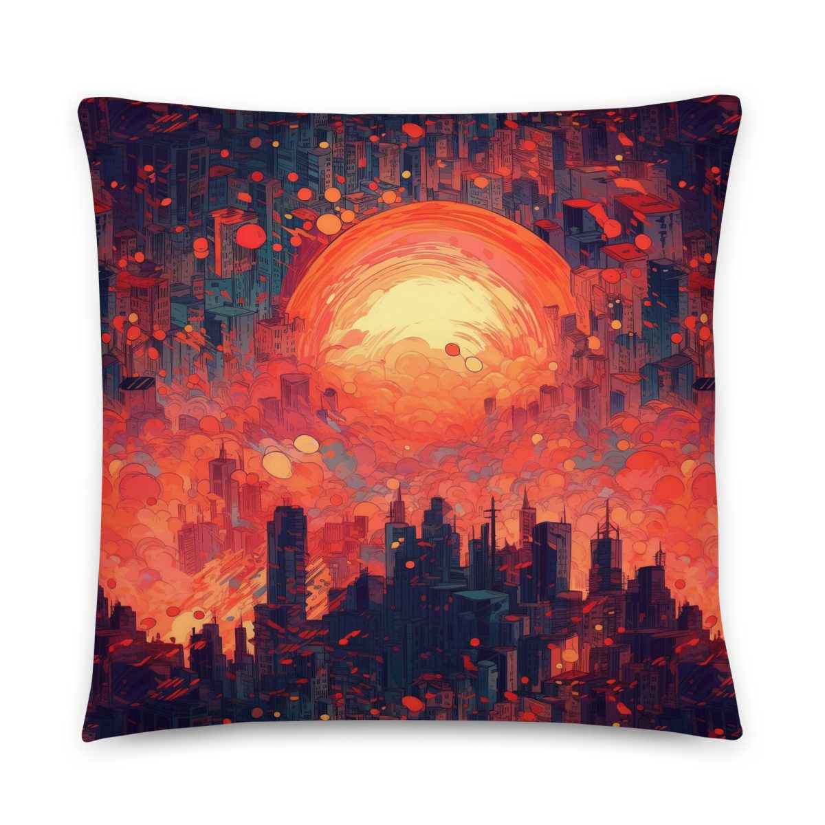 Fiery Dawn - Red/Black - Smooth Pillow - Image 3