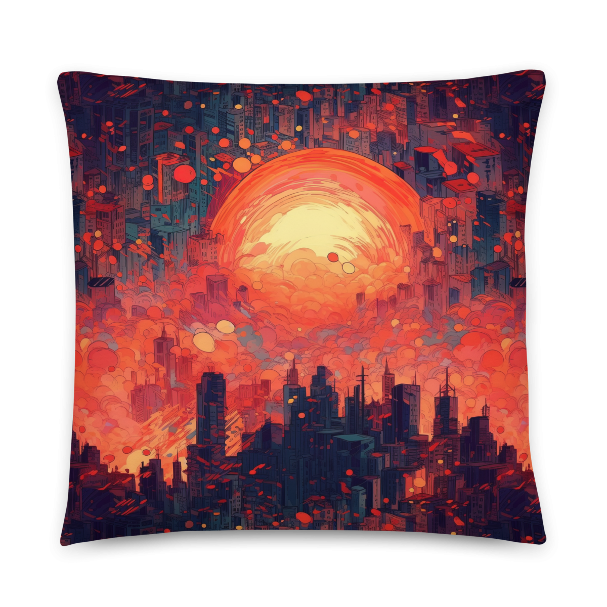Fiery Dawn - Red/Black - Smooth Pillow - Image 6