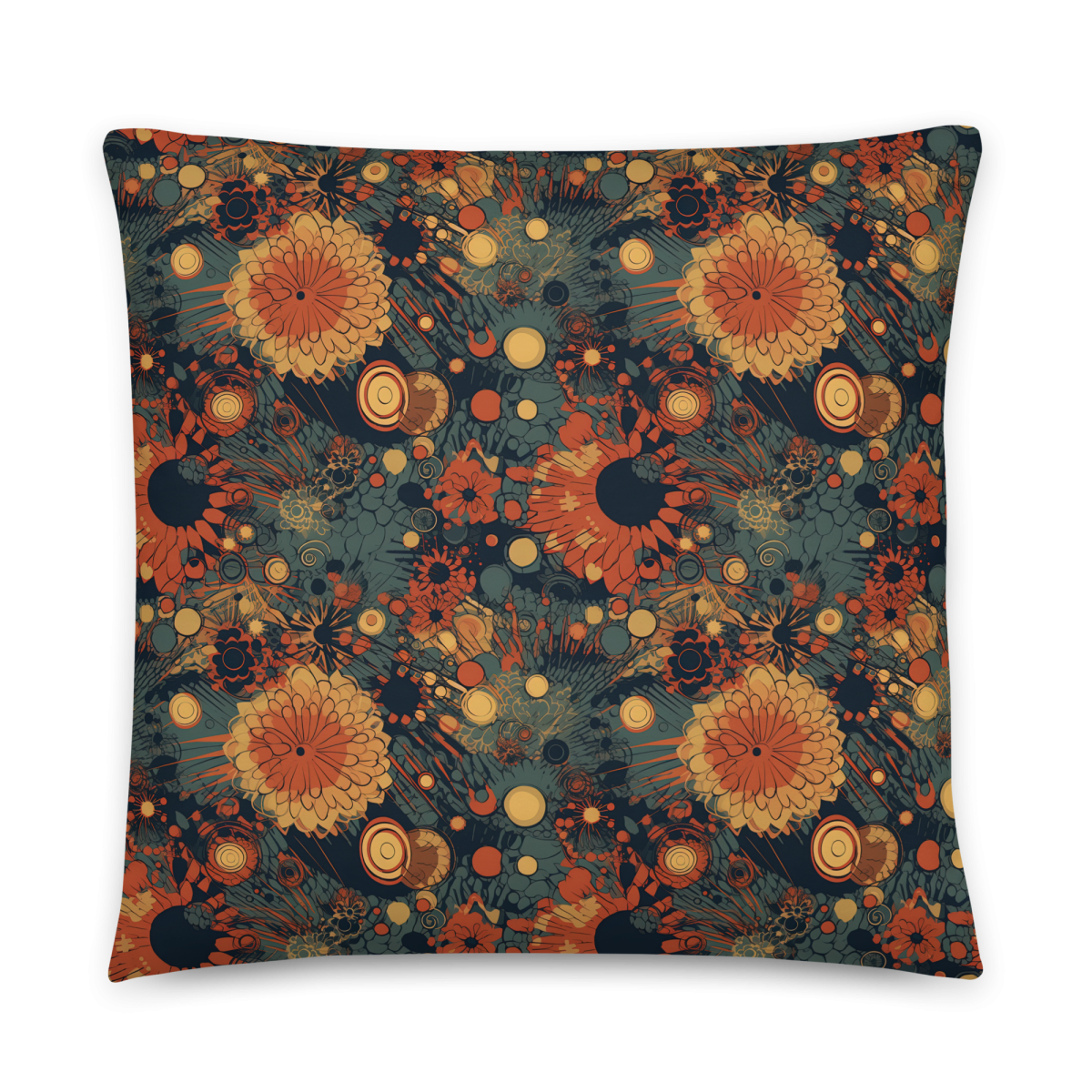 Trampled Flowers - Green/Blue - Smooth Pillow - Image 6