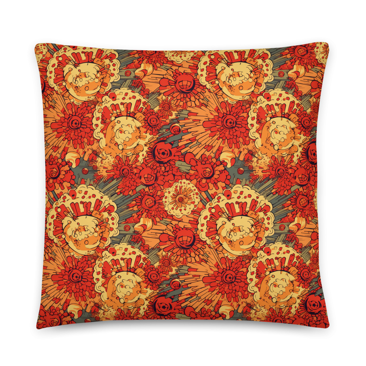 Fiery Fusion - Orange - Smooth Pillow