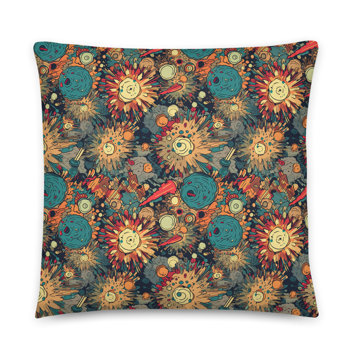 Flaming Fission - Blue/Yellow - Smooth Pillow - Image 5