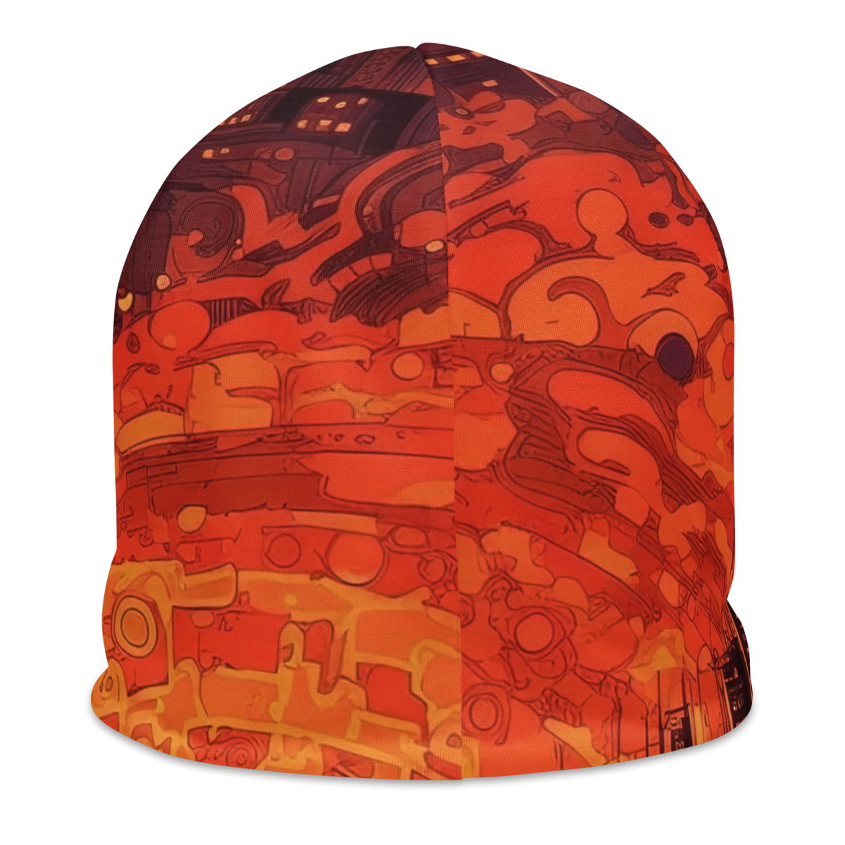 Spiral Flame - Orange/Black -Beanie - Image 2