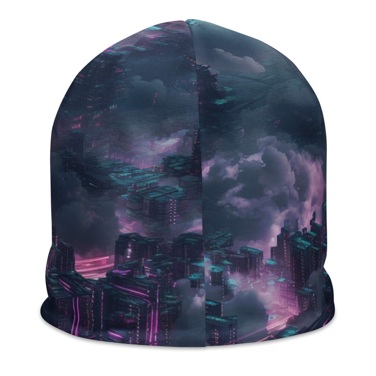 Cloudy City - Magenta/Blue - Beanie - Image 2