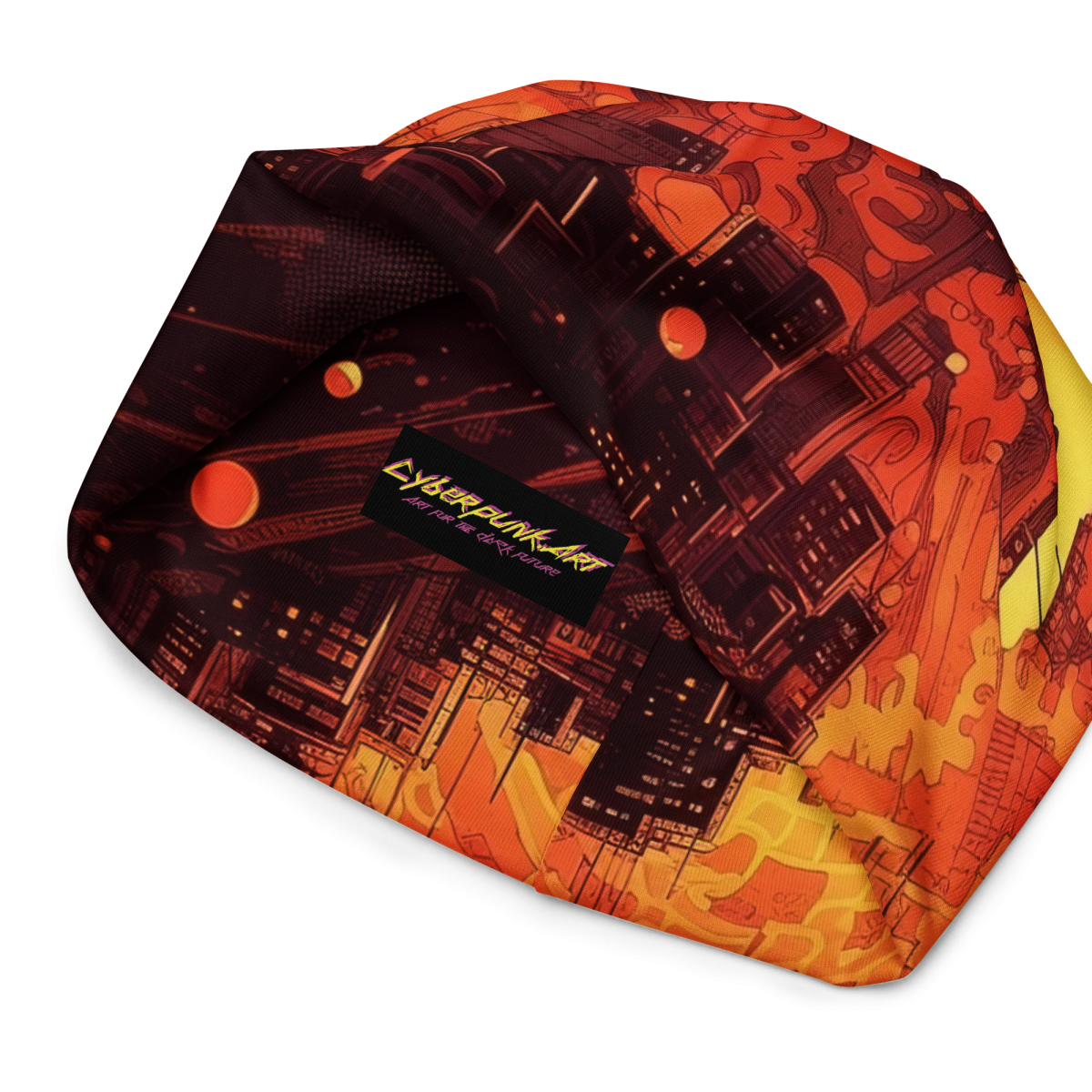 Spiral Flame - Orange/Black -Beanie - Image 6