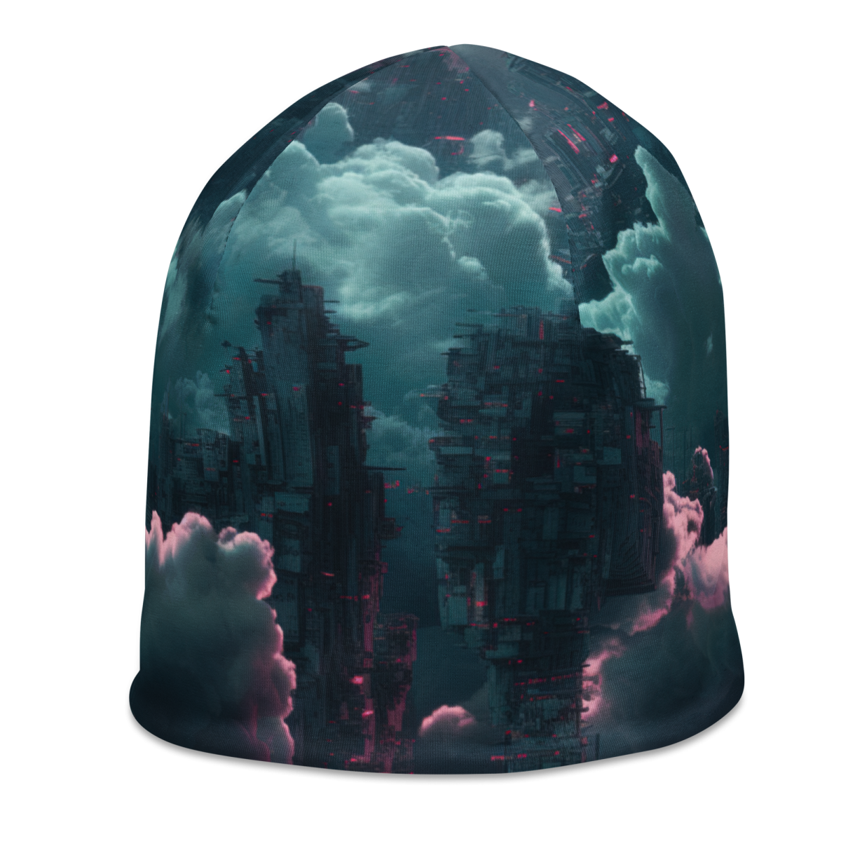 Cloudy Skyscraper - Blue/Magenta - Beanie - Image 4