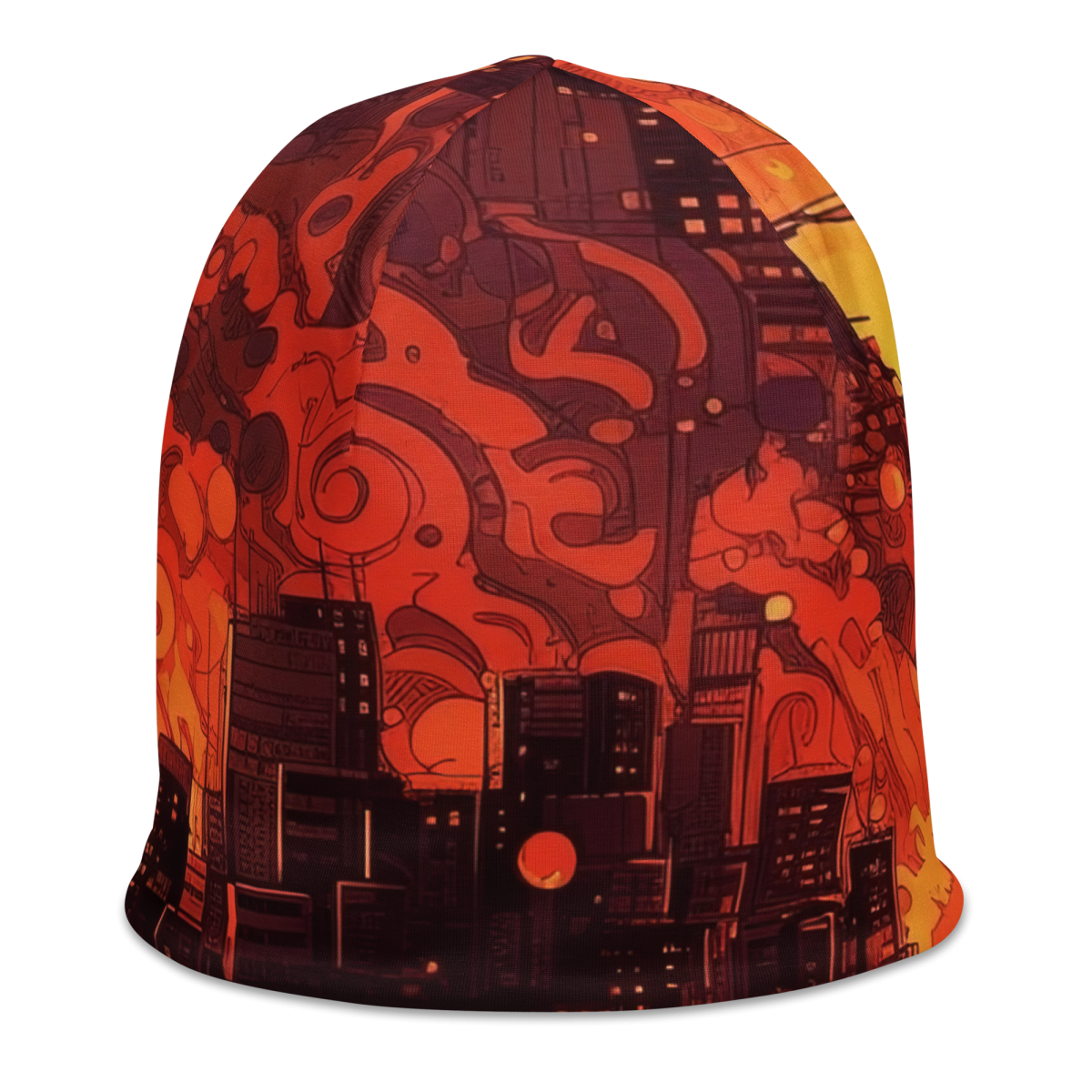 Spiral Flame - Orange/Black -Beanie - Image 3