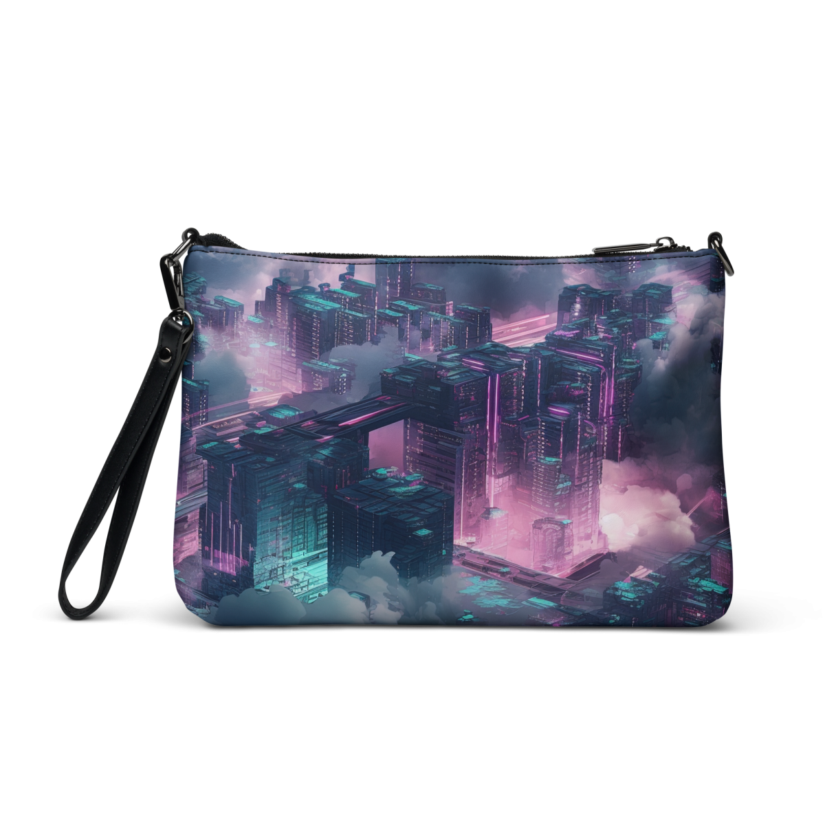 Cloudy City - Magenta/Blue - Crossbody Bag - Image 3