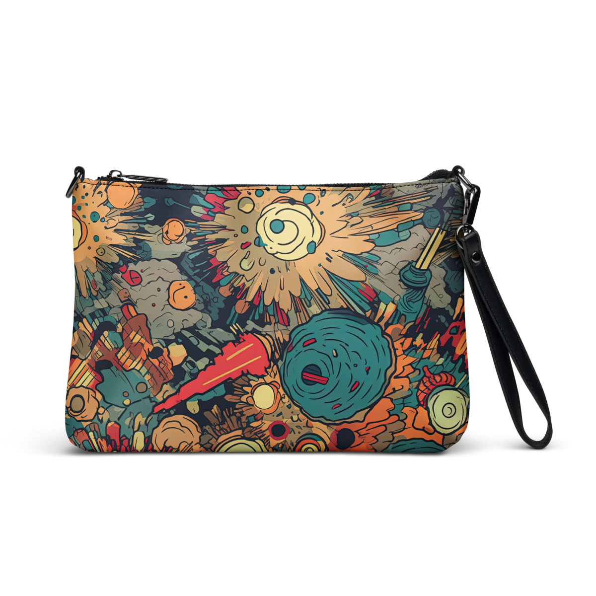 Flaming Fission - Blue/Yellow - Crossbody Bag