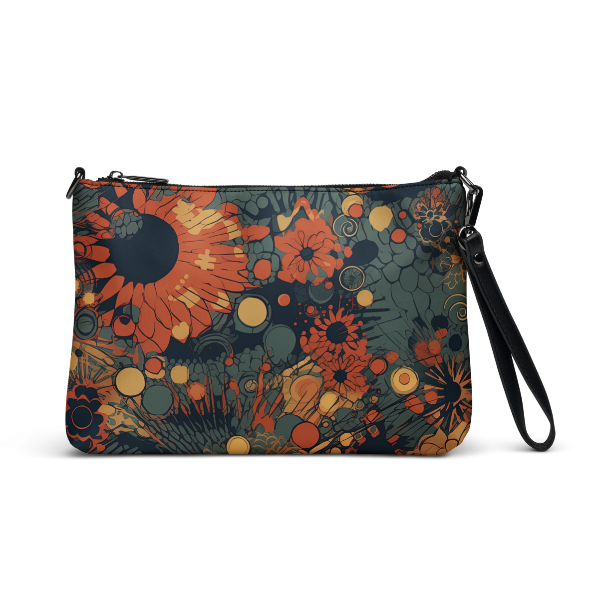 Trampled Flowers - Green/Blue - Crossbody Bag