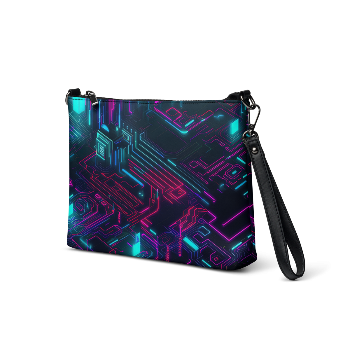 Cyberspace Circuits - Blue - Crossbody Bag - Image 2