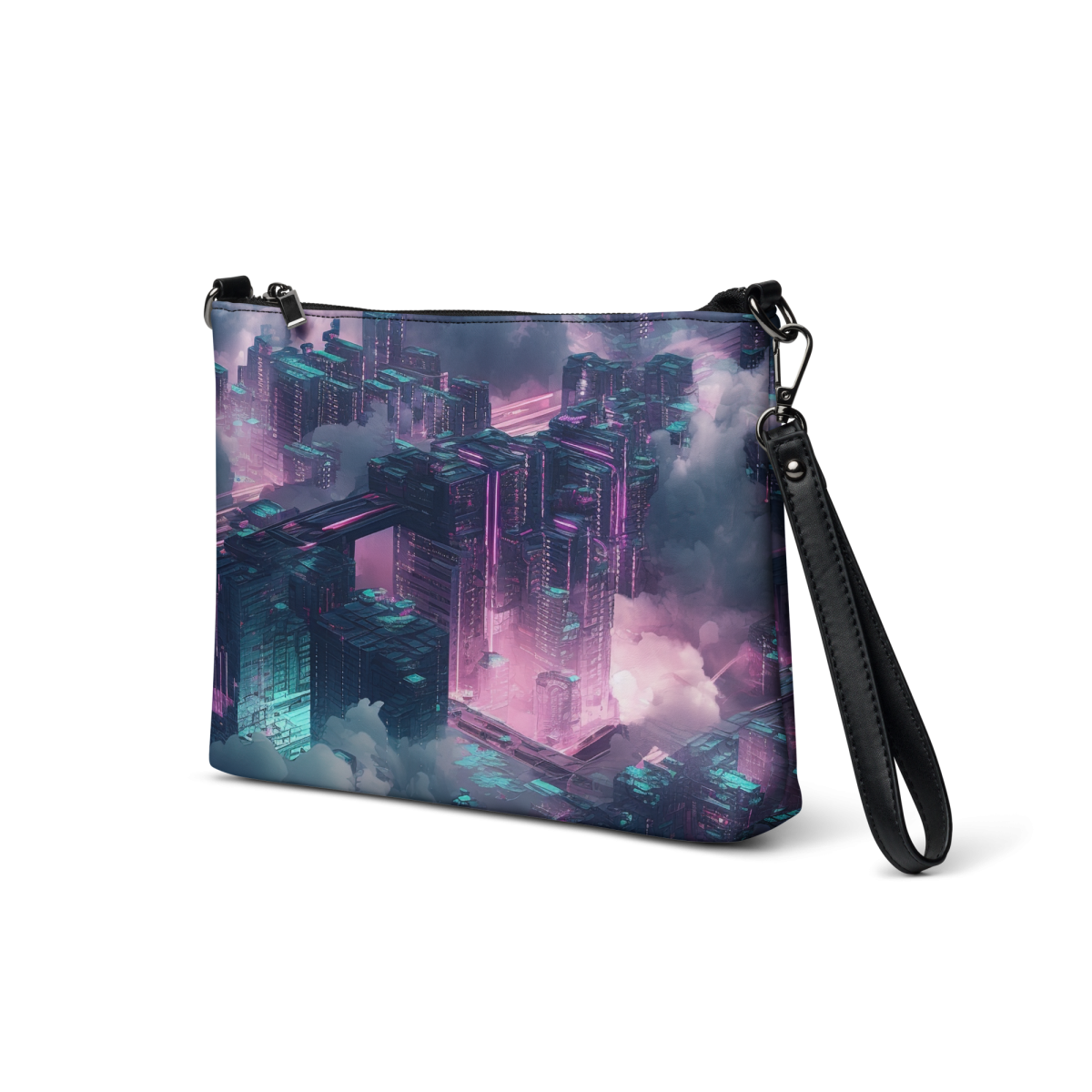 Cloudy City - Magenta/Blue - Crossbody Bag - Image 2