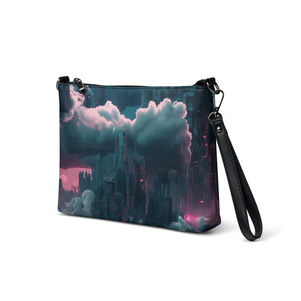 Cloudy Skyscraper - Blue/Magenta - Crossbody Bag - Image 2