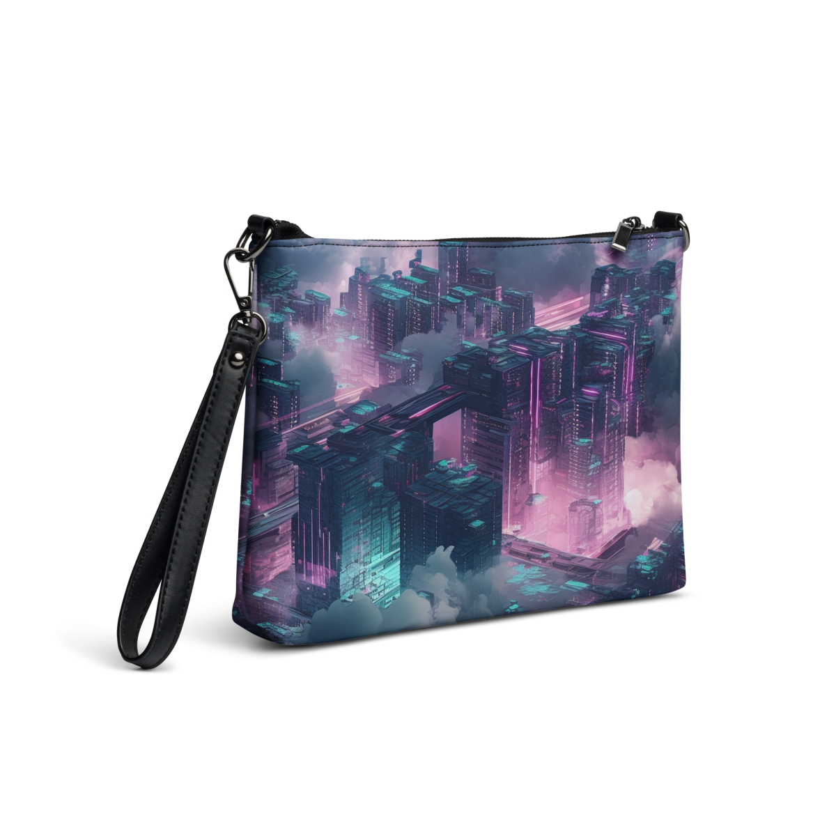 Cloudy City - Magenta/Blue - Crossbody Bag - Image 4