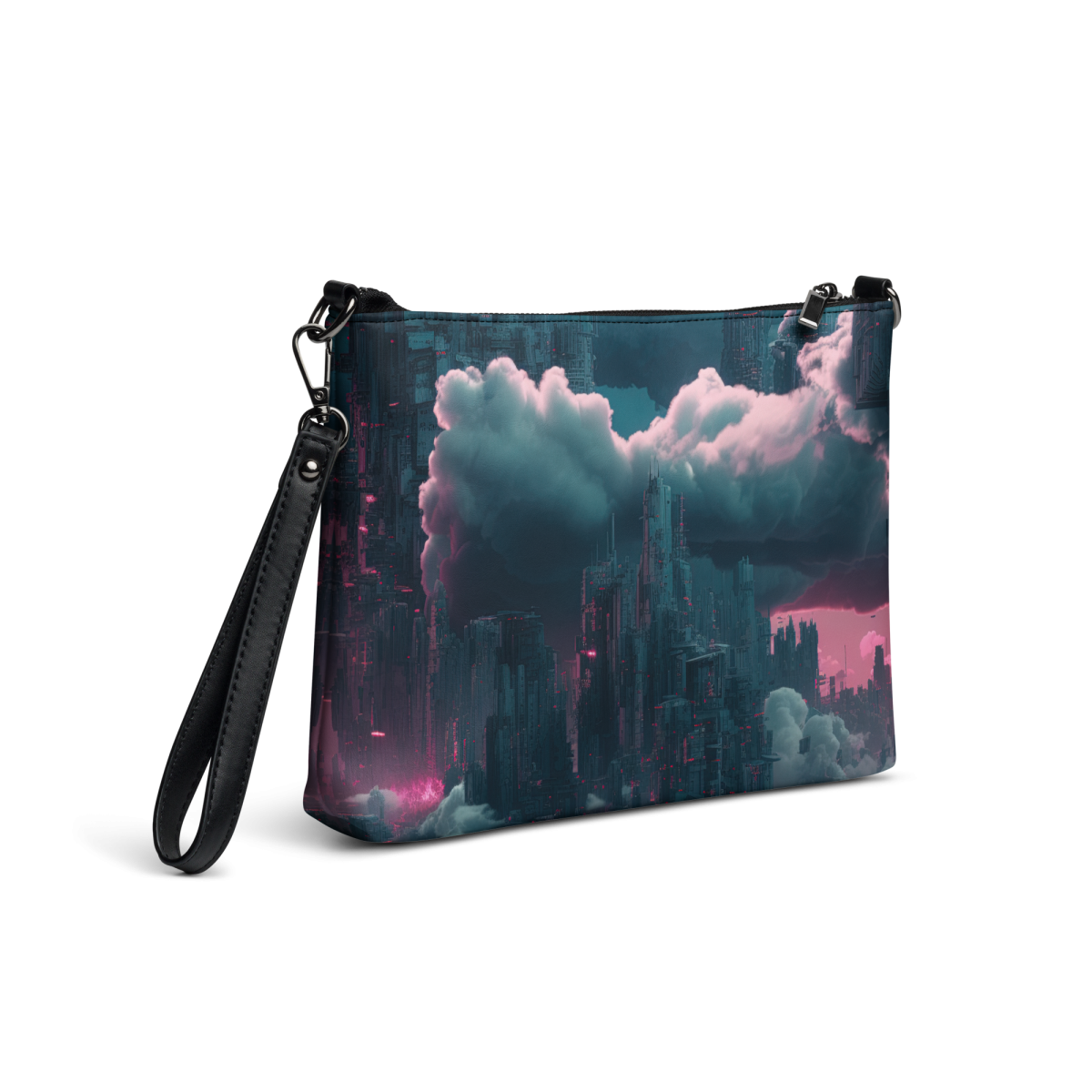 Cloudy Skyscraper - Blue/Magenta - Crossbody Bag - Image 4