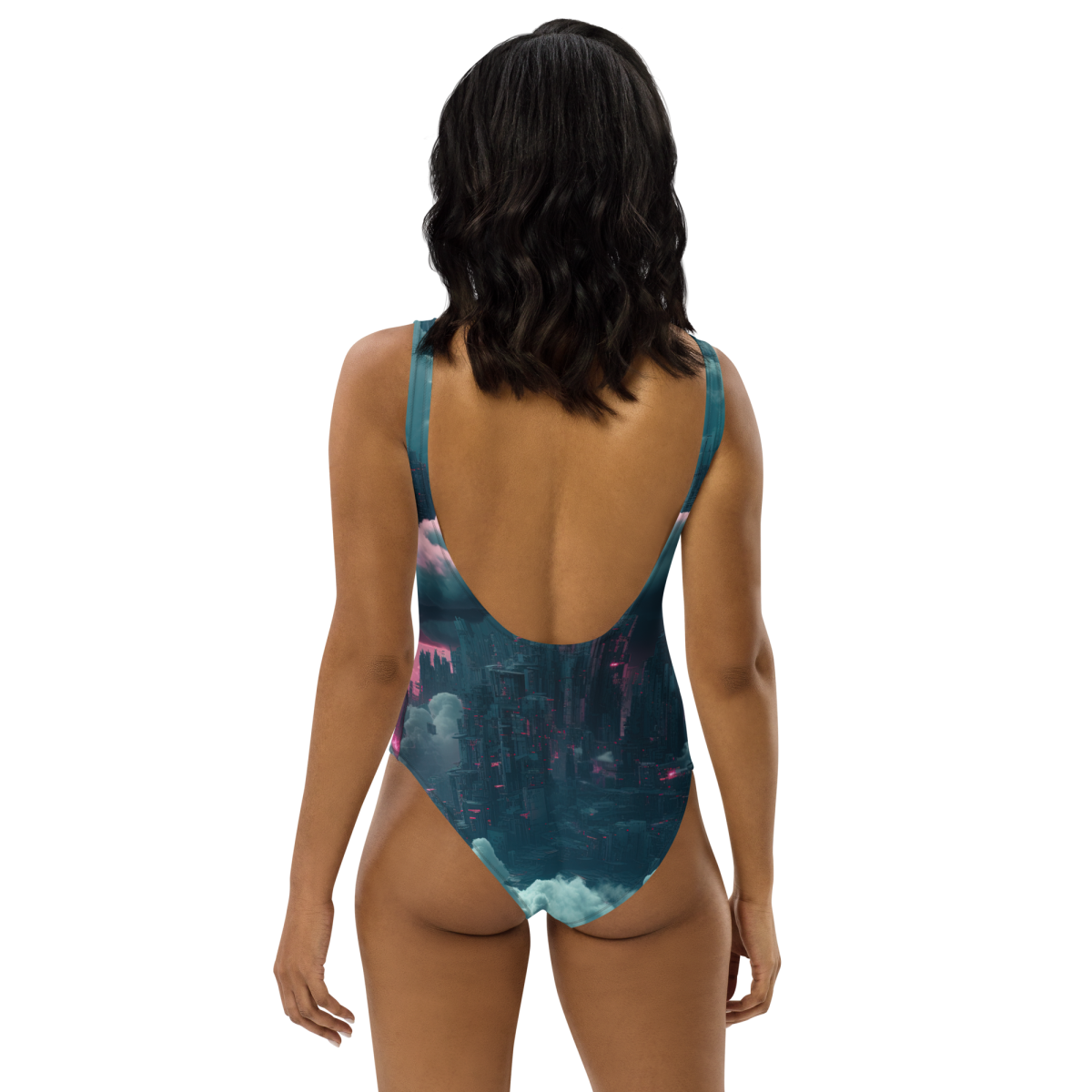 Cloudy Skyscraper - Blue/Magenta - Swimsuit - Image 4