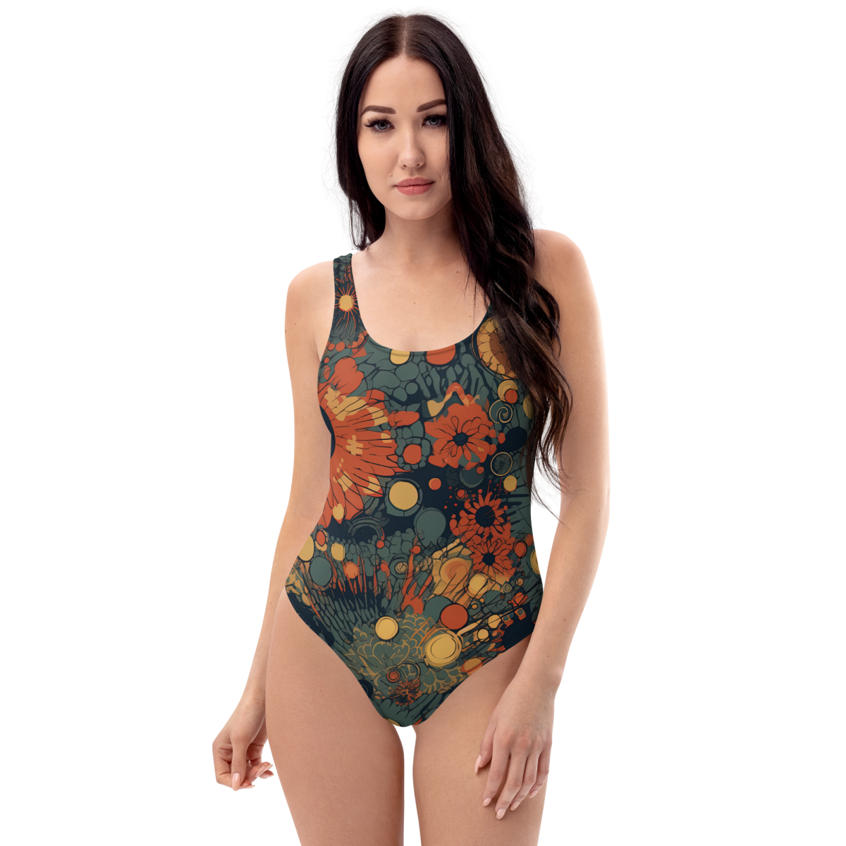 Trampled Flowers - Green/Blue - Swimsuit