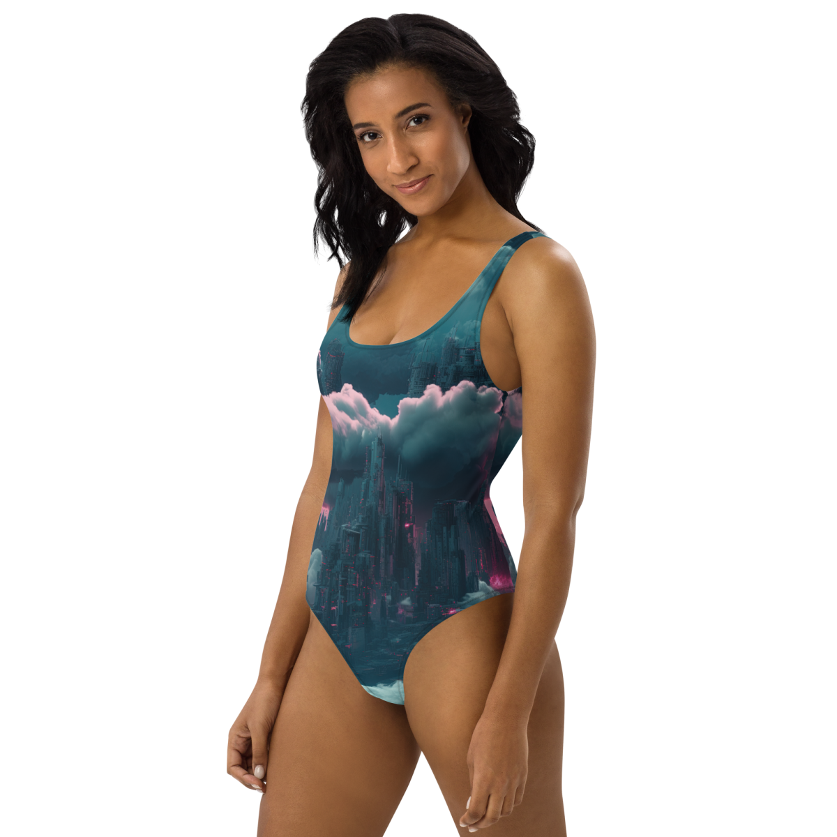Cloudy Skyscraper - Blue/Magenta - Swimsuit - Image 2