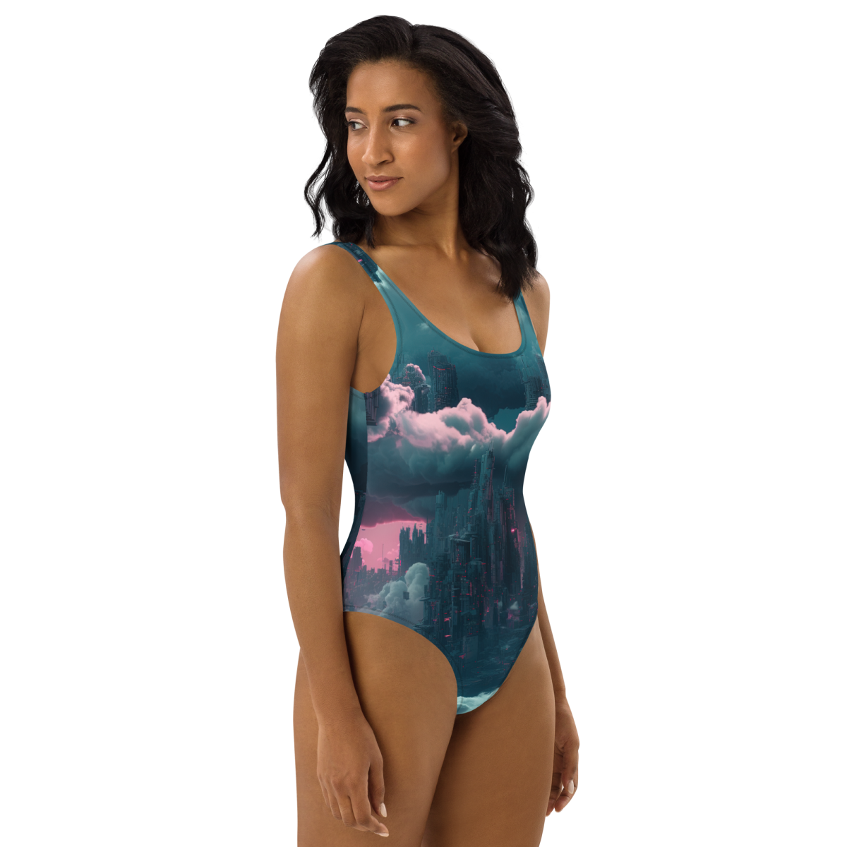 Cloudy Skyscraper - Blue/Magenta - Swimsuit - Image 3