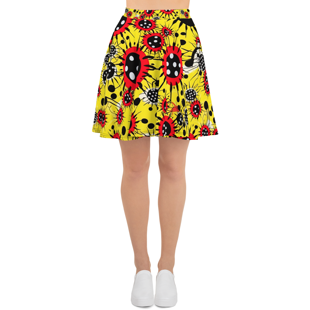 Virus Attack - Yellow/Red - Skater Skirt
