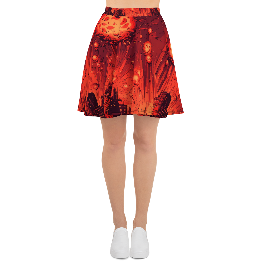 Meteor Strike - Red - Skater Skirt
