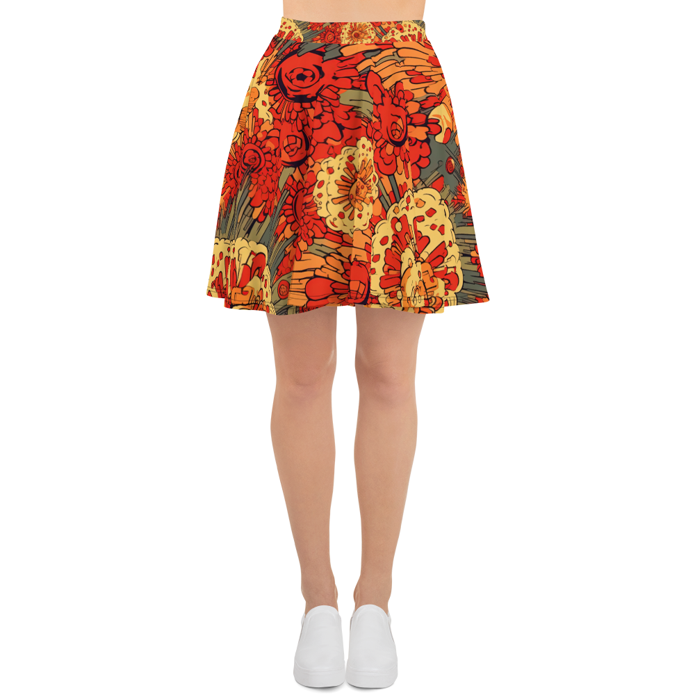 Fiery Fusion - Orange - Skater Skirt