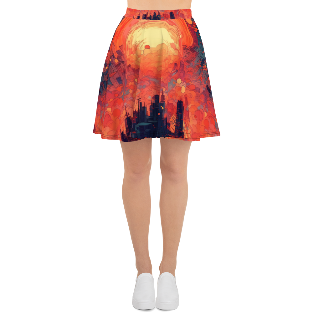 Fiery Dawn - Red/Black - Skater Skirt