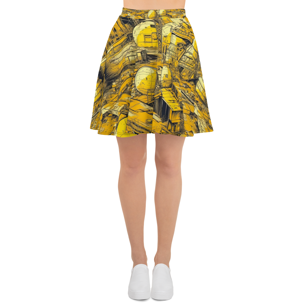 Moon Base - Yellow - Skater Skirt