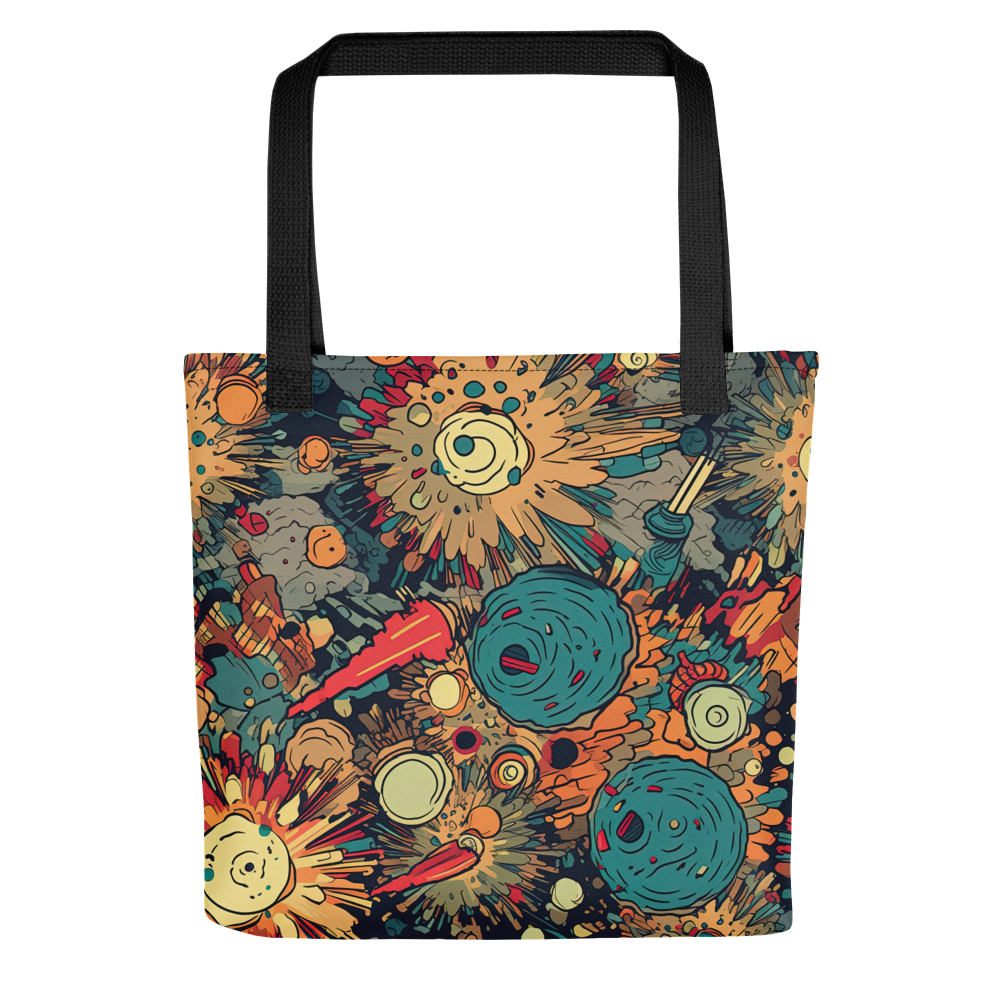 Flaming Fission - Blue/Yellow - Tote Bag