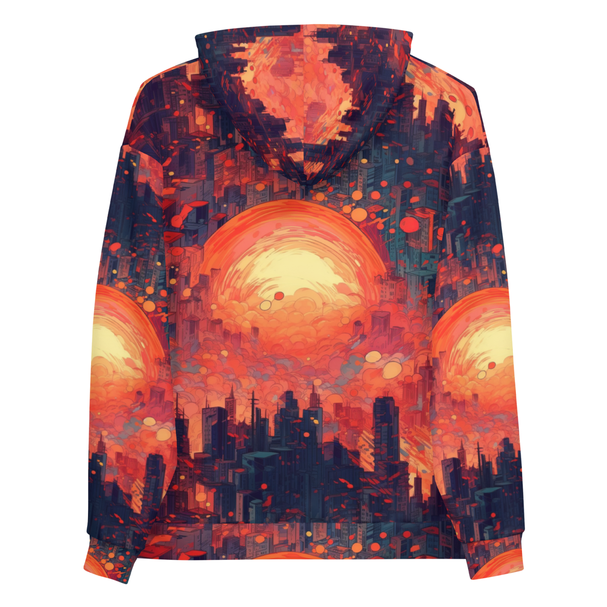Fiery Dawn - Red/Black - Unisex Hoodie - Image 3