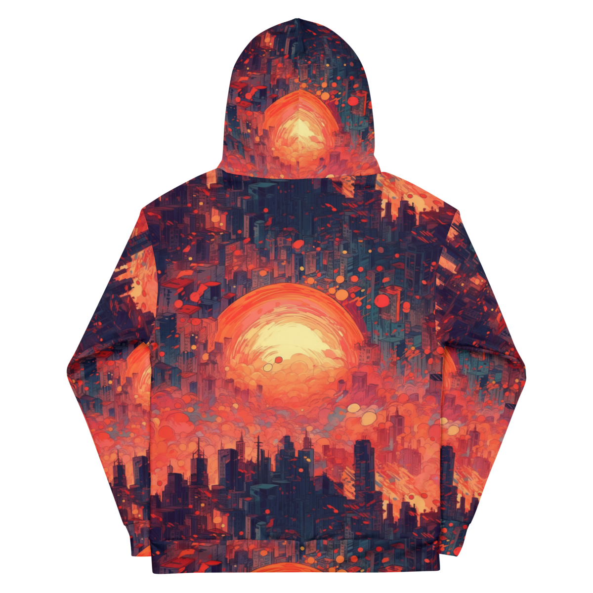 Fiery Dawn - Red/Black - Unisex Hoodie - Image 4