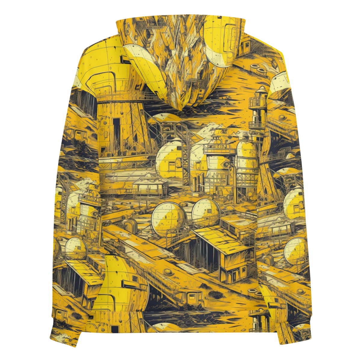 Moon Base - Yellow - Unisex Hoodie - Image 3