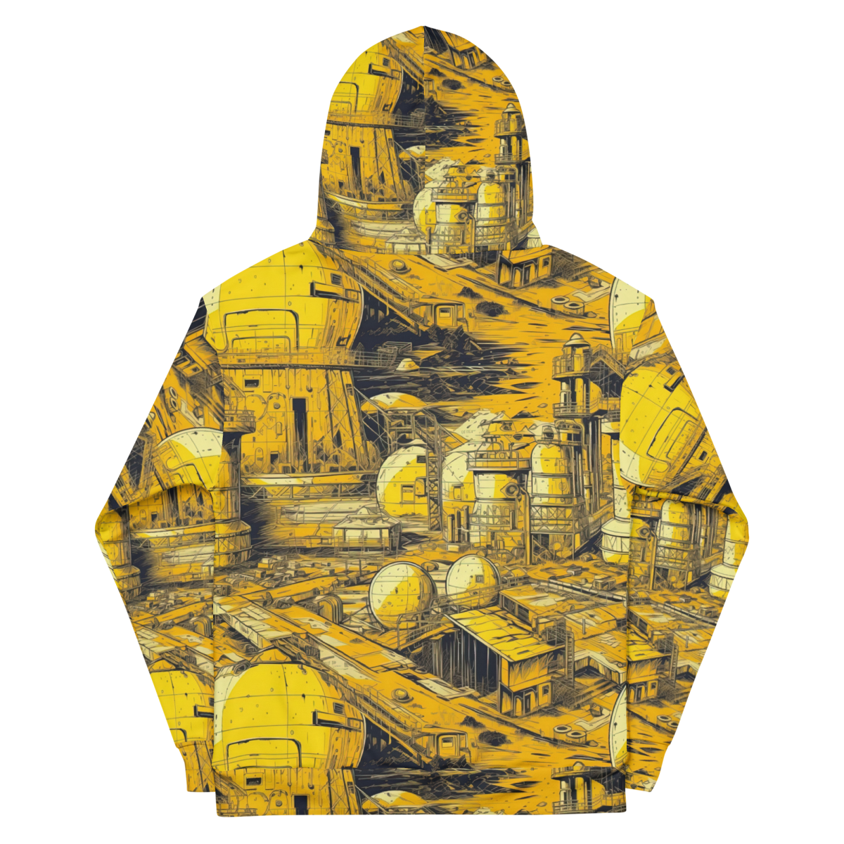 Moon Base - Yellow - Unisex Hoodie - Image 4