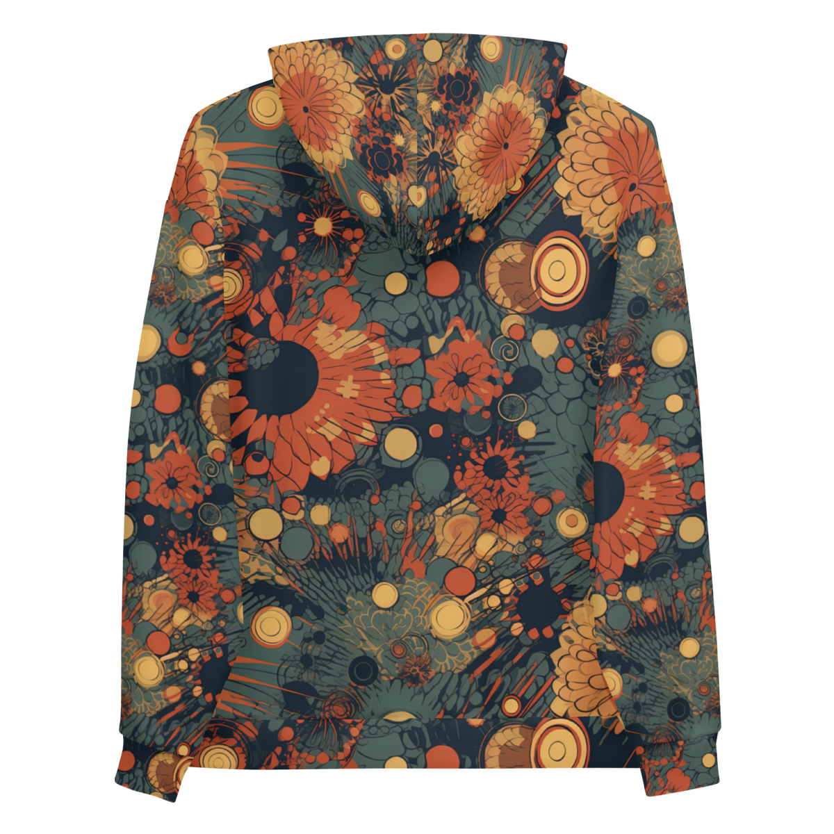 Trampled Flowers - Green/Blue - Unisex Hoodie - Image 3