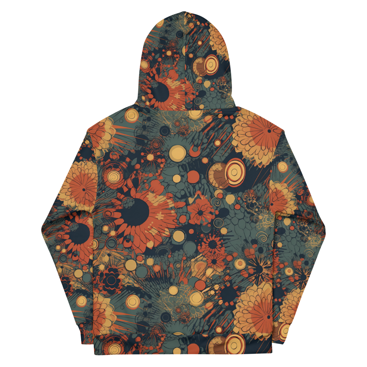 Trampled Flowers - Green/Blue - Unisex Hoodie - Image 4