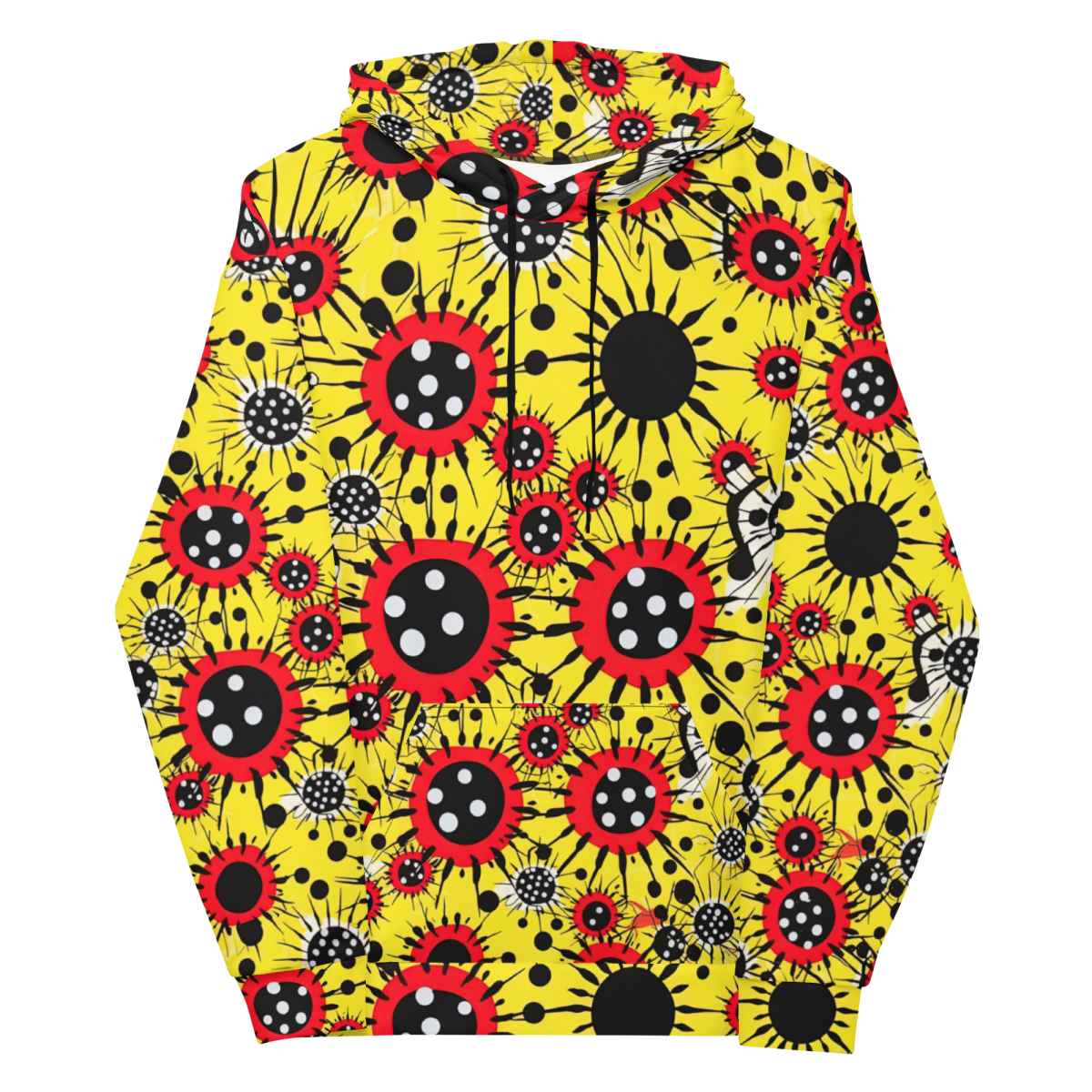 Virus Attack - Yellow/Red - Unisex Hoodie - Image 2