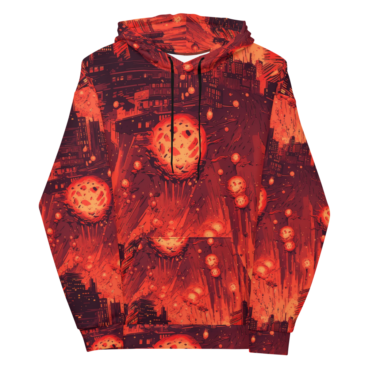 Meteor Strike - Red - Unisex Hoodie - Image 2