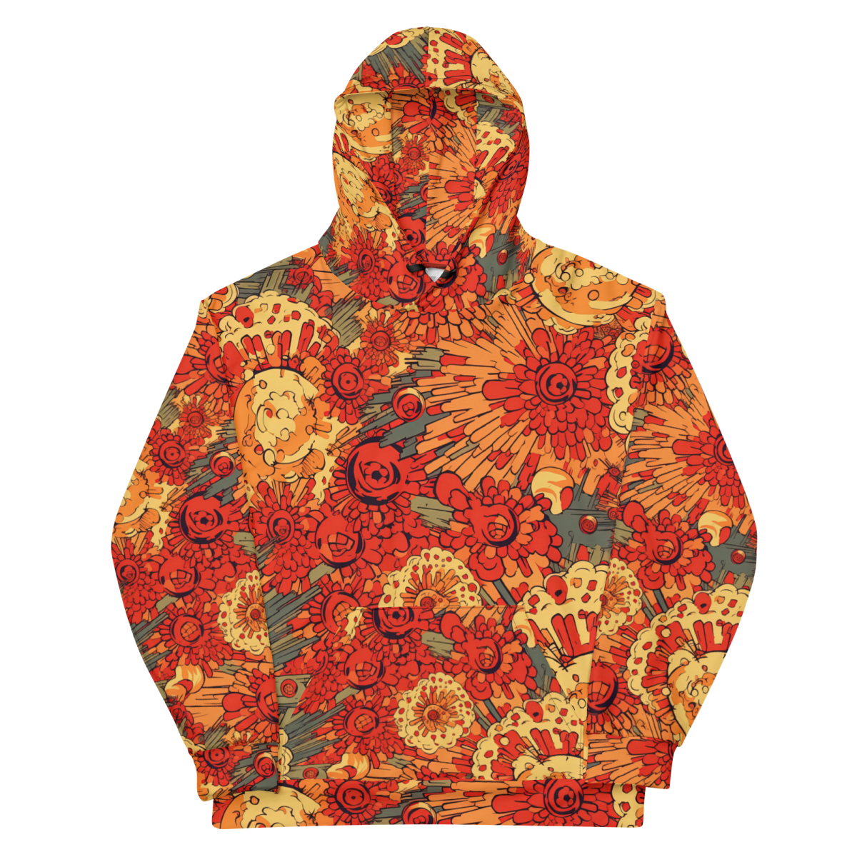 Fiery Fusion - Orange - Unisex Hoodie